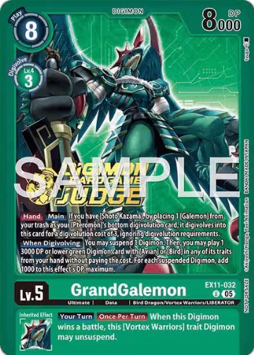 GrandGalemon (Judge Pack 9) (EX11-032 U), Dawn of Liberator — Digimon card price