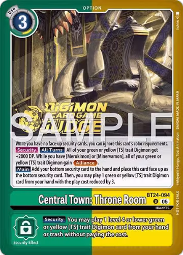 Central Town: Throne Room (Judge Pack 9) (BT24-094 U), Time Stranger — Digimon card price