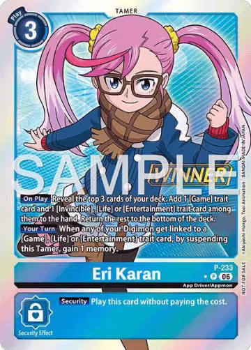 Eri Karan (Store Tournament 2026 Vol. 2 Winner Pack) (P-233 P), Digimon Promotion Cards — Digimon card price