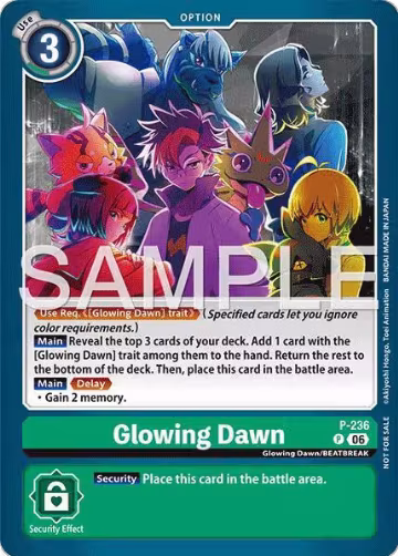 Glowing Dawn (Store Tournament 2026 Vol. 2 Participation Pack) (P-236 P), Digimon Promotion Cards — Digimon card price