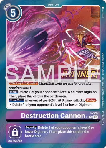 Destruction Cannon (Store Tournament 2026 Vol. 2 Winner Pack) (P-238 P), Digimon Promotion Cards — Digimon card price