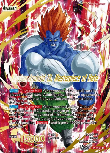 Android 13 // Fusion Android 13, Masterpiece of Hate (Gold-Stamped) (P-715), Promotion Cards — DB Super card price