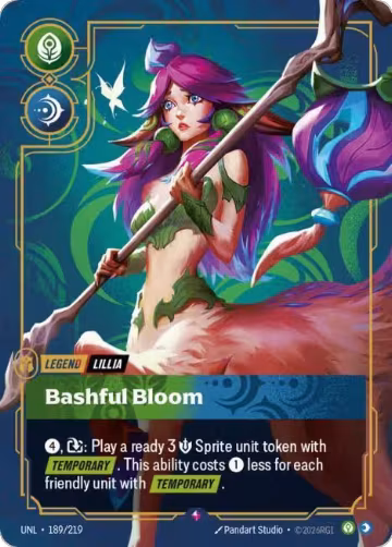 Lillia, Bashful Bloom (189/219), Unleashed — Riftbound card price