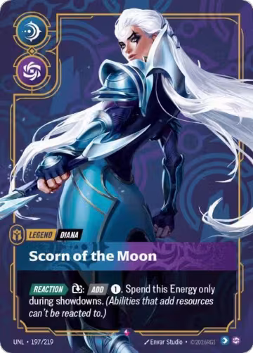 Diana, Scorn of the Moon (197/219), Unleashed — Riftbound card price