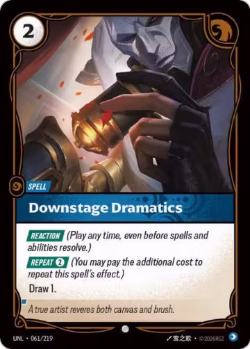 Downstage Dramatics (061/219), Unleashed — Riftbound card price