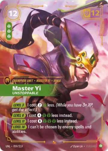 Master Yi, Unstoppable (059/219), Unleashed — Riftbound card price