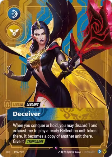 LeBlanc, Deceiver (199/219), Unleashed — Riftbound card price