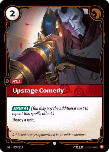 Upstage Comedy (009/219), Unleashed — Riftbound card price