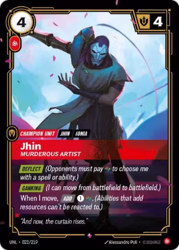 Jhin, Murderous Artist (022/219), Unleashed — Riftbound card price