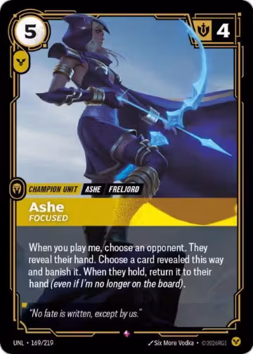 Ashe, Focused (169/219), Unleashed — Riftbound card price
