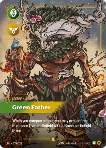 Ivern, Green Father (Overnumbered) (233/219), Unleashed — Riftbound card price