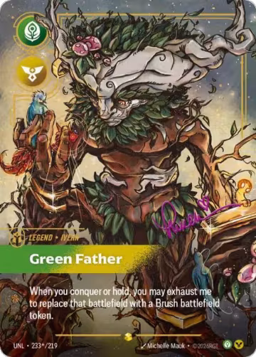 Ivern, Green Father (Signature) (233*/219), Unleashed — Riftbound card price