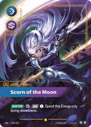 Diana, Scorn of the Moon (Overnumbered) (234/219), Unleashed — Riftbound card price