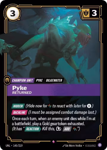Pyke, Returned (145/219), Unleashed — Riftbound card price