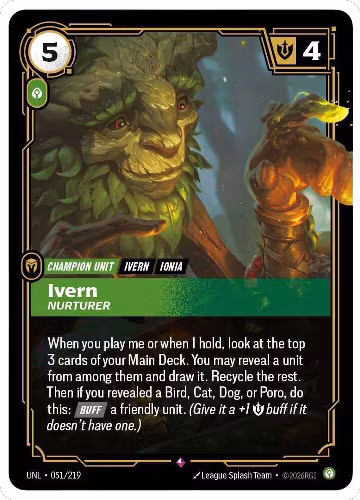Ivern, Nurturer (051/219), Unleashed — Riftbound card price