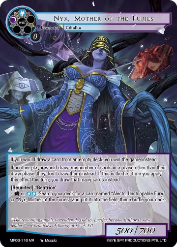 Nyx, Mother of the Furies (MP03-116 MR), Masterpiece Collection 03 "Dimensional Hope" — Force of Will card price
