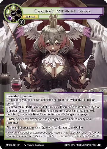 Carlina's Midnight Snack (MP03-121 SR), Masterpiece Collection 03 "Dimensional Hope" — Force of Will card price