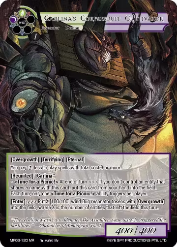 Carlina's Corpsefruit Cultivator (MP03-120 MR), Masterpiece Collection 03 "Dimensional Hope" — Force of Will card price