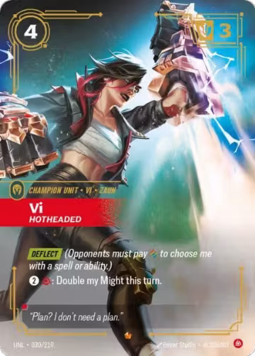 Vi, Hotheaded (030/219), Unleashed — Riftbound card price