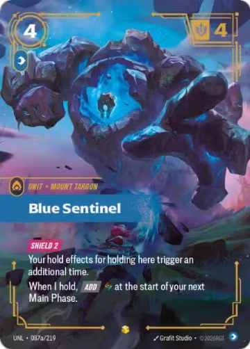 Blue Sentinel (Alternate Art) (087a/219), Unleashed — Riftbound card price