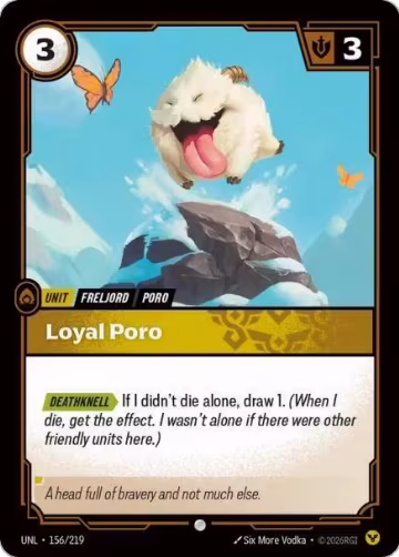 Loyal Poro (156/219), Unleashed — Riftbound card price