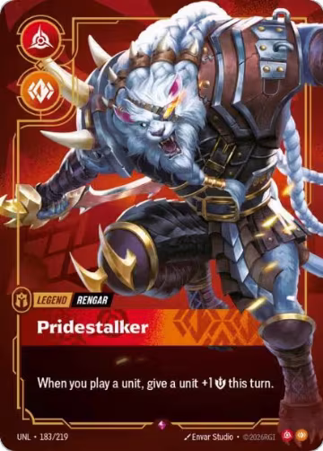 Rengar, Pridestalker (183/219), Unleashed — Riftbound card price