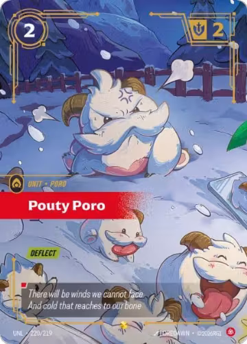 Pouty Poro (Overnumbered) (220/219), Unleashed — Riftbound card price