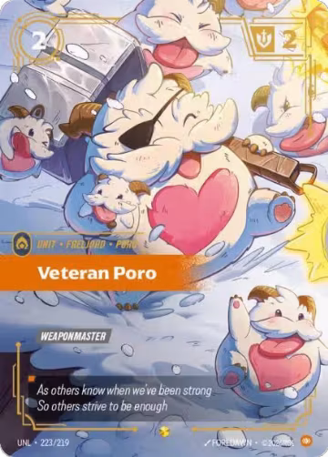 Veteran Poro (Overnumbered) (223/219), Unleashed — Riftbound card price