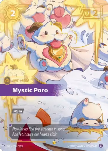 Mystic Poro (Overnumbered) (224/219), Unleashed — Riftbound card price