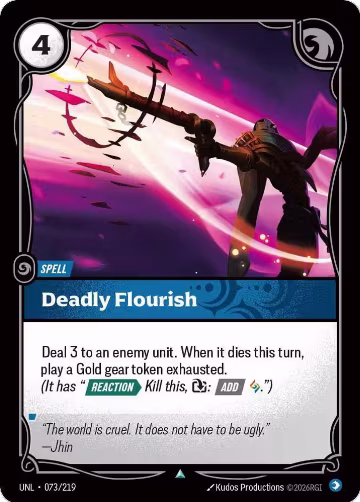 Deadly Flourish (073/219), Unleashed — Riftbound card price