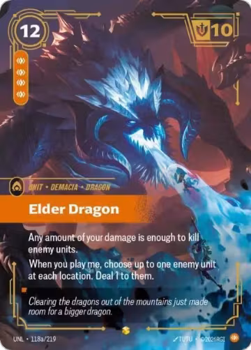 Elder Dragon (Alternate Art) (118a/219), Unleashed — Riftbound card price