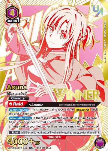 Asuna (042) (Winner) (UEPR/SAO-2-042), Union Arena Promotion Cards — Union Arena card price
