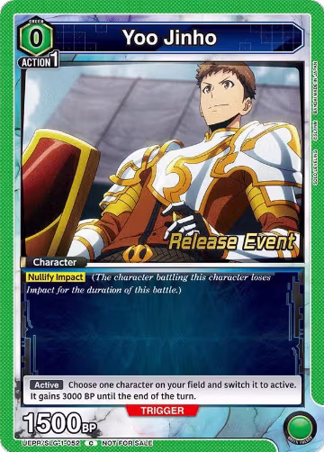 Yoo Jinho (052) (UE17BT/SLG-1-052), SOLO LEVELING Release Event Cards — Union Arena card price