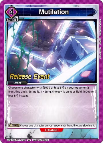 Mutilation (UE17BT/SLG-1-040), SOLO LEVELING Release Event Cards — Union Arena card price
