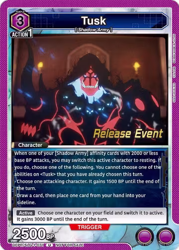 Tusk (UE17BT/SLG-1-031), SOLO LEVELING Release Event Cards — Union Arena card price