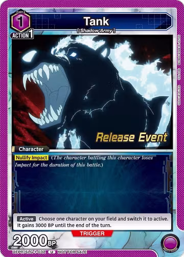 Tank (UE17BT/SLG-1-032), SOLO LEVELING Release Event Cards — Union Arena card price