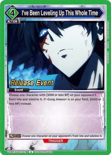 I've Been Leveling Up This Whole Time (UE17BT/SLG-1-076), SOLO LEVELING Release Event Cards — Union Arena card price
