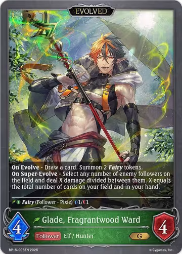 Glade, Fragrantwood Ward (Evolved) (BP16-006EN), New World Genesis — Shadowverse card price