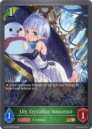 Lily, Crystalian Innocence (BP16-007EN), New World Genesis — Shadowverse card price