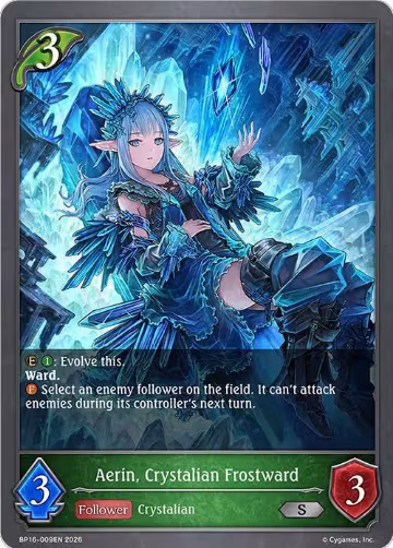 Aerin, Crystalian Frostward (BP16-009EN), New World Genesis — Shadowverse card price