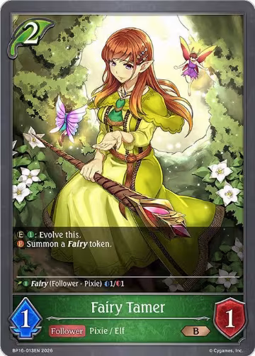 Fairy Tamer (BP16-013EN), New World Genesis — Shadowverse card price