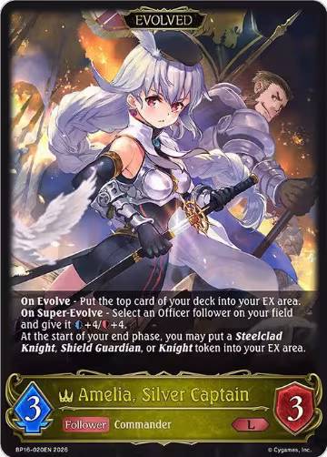 Amelia, Silver Captain (Evolved) (BP16-020EN), New World Genesis — Shadowverse card price