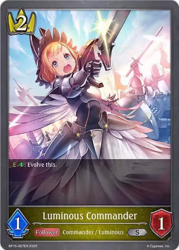 Luminous Commander (BP16-027EN), New World Genesis — Shadowverse card price