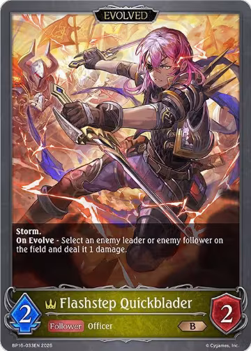 Flashstep Quickblader (Evolved) (BP16-033EN), New World Genesis — Shadowverse card price