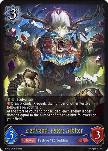 Zizdvend, Fate's Arbiter (BP16-041EN), New World Genesis — Shadowverse card price