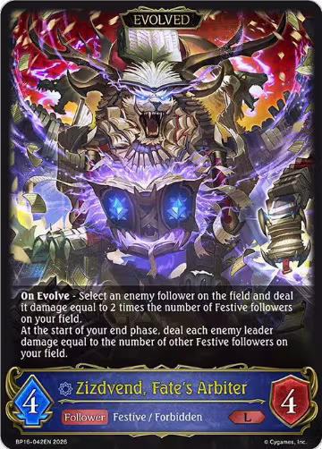 Zizdvend, Fate's Arbiter (Evolved) (BP16-042EN), New World Genesis — Shadowverse card price