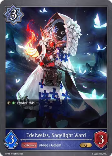 Edelweiss, Sagelight Ward (BP16-043EN), New World Genesis — Shadowverse card price