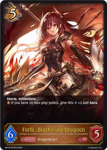 Forte, Blackwing Dragoon (BP16-057EN), New World Genesis — Shadowverse card price