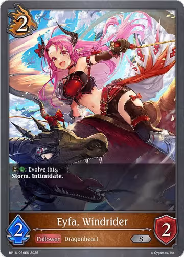 Eyfa, Windrider (BP16-066EN), New World Genesis — Shadowverse card price