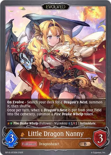 Little Dragon Nanny (Evolved) (BP16-072EN), New World Genesis — Shadowverse card price